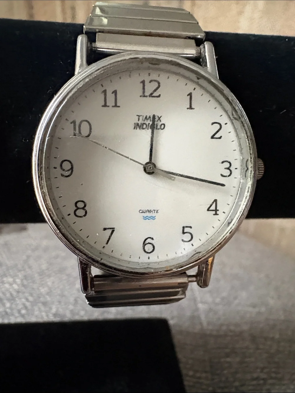 Timex Silver White Dial Men's Stretch Bracelet Watch